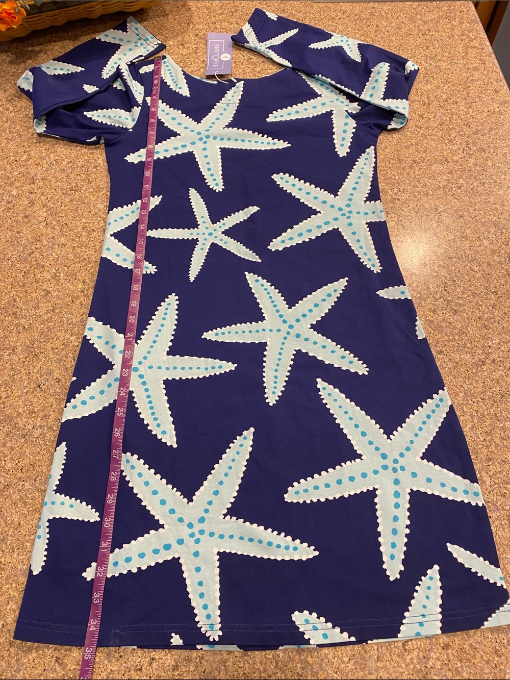 NWT AnaClare Courtney Dress Small Seastar Sea-life Starfish Ocean - Picture 5 of 16